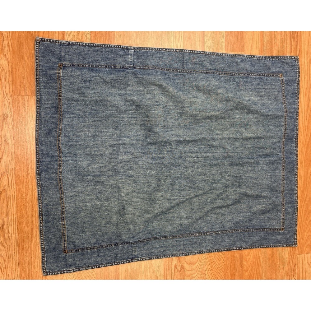 Vintage Eddie Bauer Home Pillow Sham Denim Reversible 100% Cotton